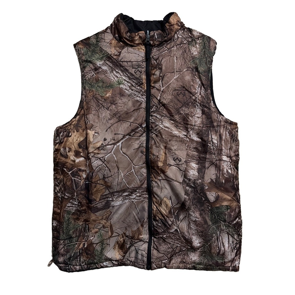 Realtree Reversible Camo Puffer Vest Men's XL Embroidered Logo Y2K Gorp
